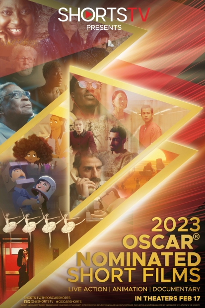 Poster with characters from different short films promoting Oscar nominated short films of 2023