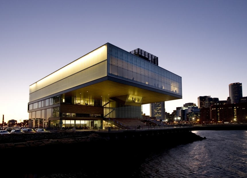 Exterior of ICA at night 