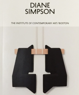 The cover of Diana Simpson's catalogue featuring a sculpture and the exhibition title "Diane Simpson."