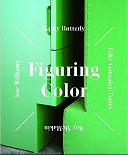 Figuring Color book cover with a green sculpture and the exhibition title. 