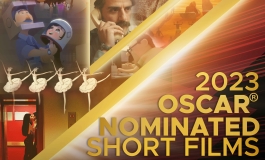 Poster with characters from different short films promoting Oscar nominated short films of 2023