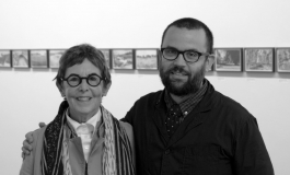 Barbara Krakow and Andrew Witkin pose in their gallery Krakow Witkin Gallery