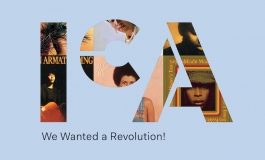 Graphic for We Wanted a Revolution playlist showing album covers through ICA logo