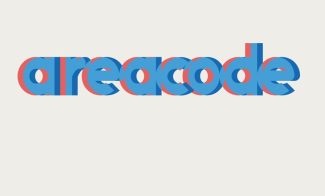 Lowercase letters in blue, with a red drop shadow, that reads "areacode"