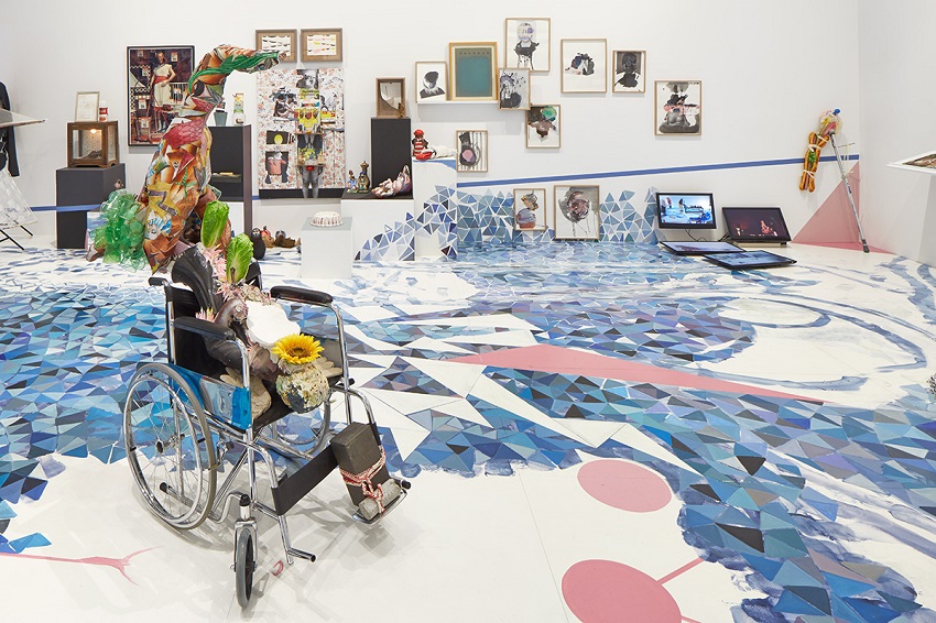 Installation view, Ramin Haerizadeh, Rokni Haerizadeh, and Hesam Rahmanian: The Birthday Party, Institute of Contemporary Art, Boston, 2015