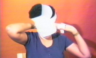 Howardena Pindell, Still from Free, White and 21, 1980. Color video (12:15 minutes)