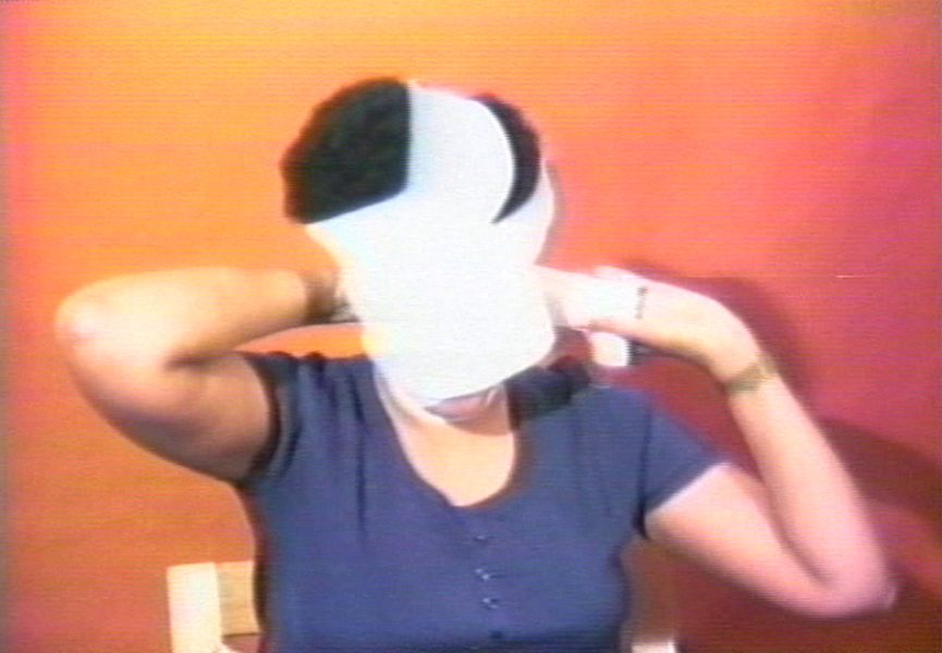 Howardena Pindell, Still from Free, White and 21, 1980. Color video (12:15 minutes)