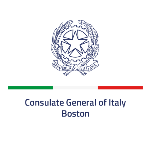 Consulate General of Italy - Boston logo, with emblem and colors of the Italian flag
