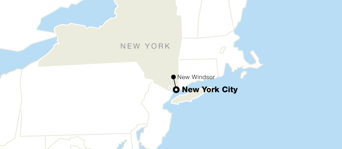 Map with New York City