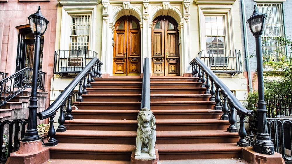 NYC brownstone entry staircase