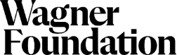 Black text reads Wagner Foundation in a bold, serif font on a light gray background.