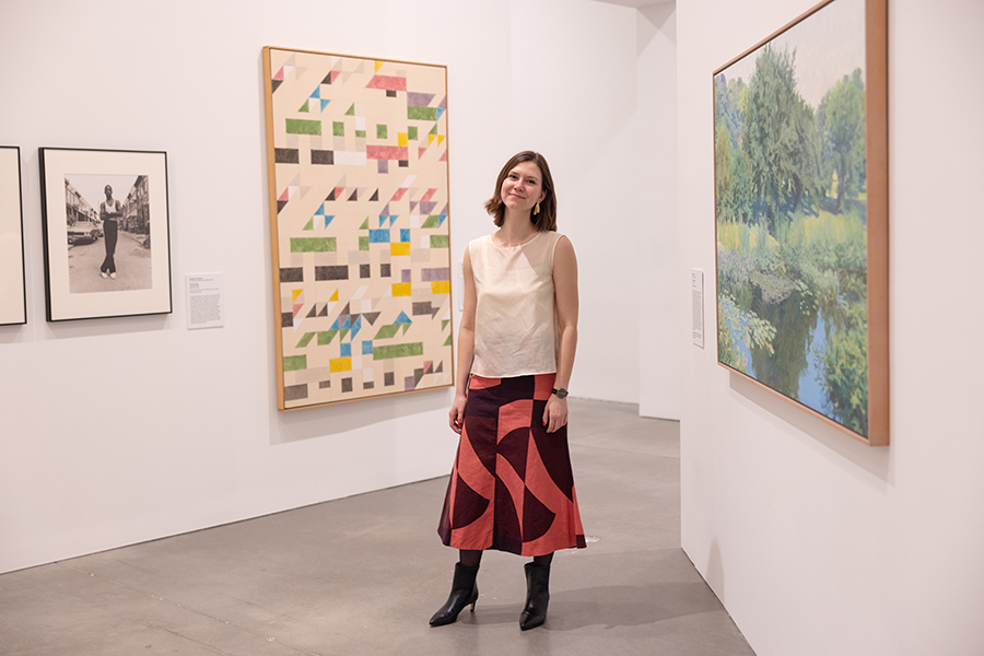 Portrait of Curatorial Assistant Meghan Clare Considine in the Say It Loud: AAMARP, 1977 to Now exhibition