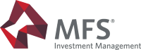 MFS Investment Management logo with a geometric red and burgundy icon to the left of the company name in gray text, evoking a sense of modern design often found in contemporary arts exhibitions.