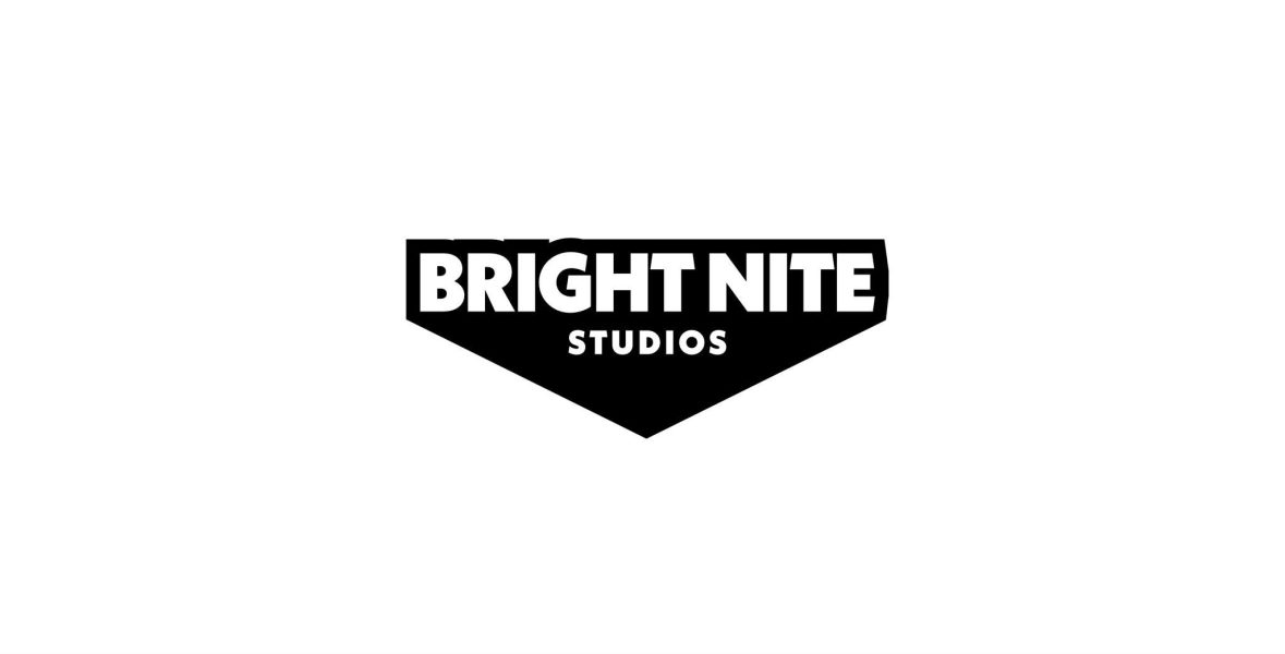 Logo for Bright Nite Studios featuring the text inside a downward-pointing chevron shape, used for the ICA Halloween party.